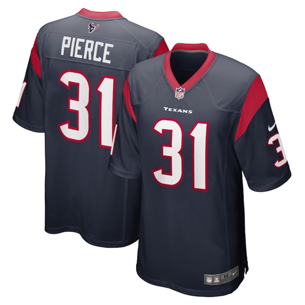 mens nike dameon pierce navy houston texans game player jersey